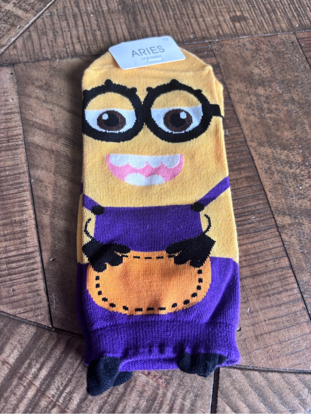 Minion-Style Yellow & Purple Character Socks -